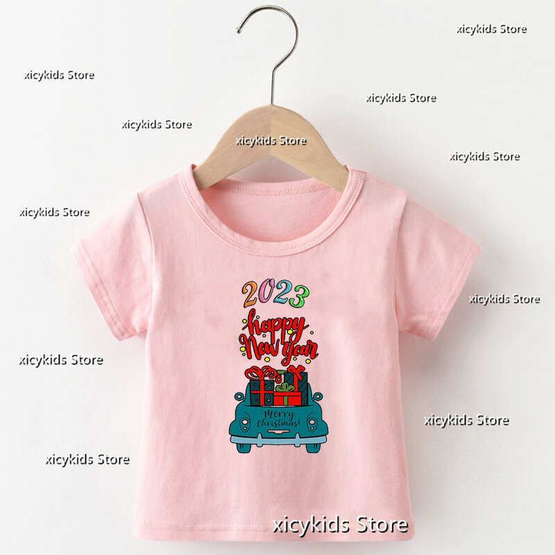 Buon natale stampa moda abbigliamento per bambini neonati maschi T-shirt manica corta bambini magliette grafiche regali maglietta natalizia