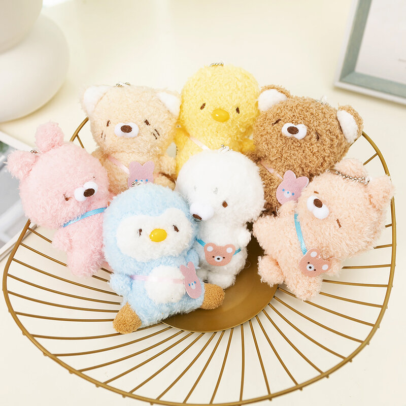1pcs Plush Cute Animals Stuffed Plush Soft Toys for Girls Kids Boys Penguins Rabbit Dress Key Pendant Birthday Gift Party Decor
