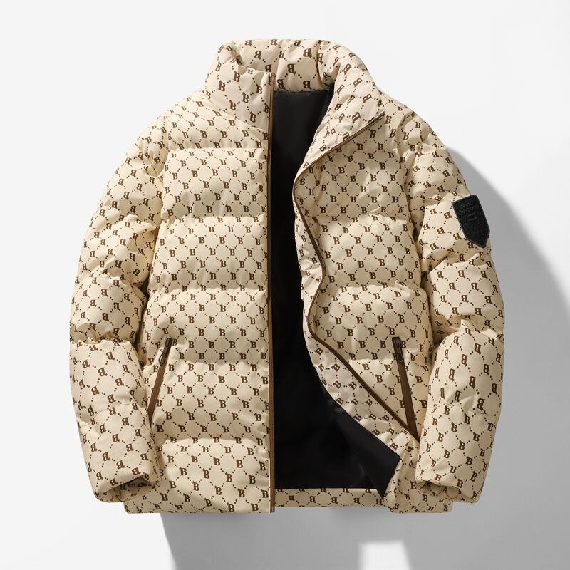 Новинка 2023, мужское пуховое пальто из хлопка, зимняя короткая свободная простая парка, утепленная модная верхняя одежда для влюбленных, пальто для отдыха