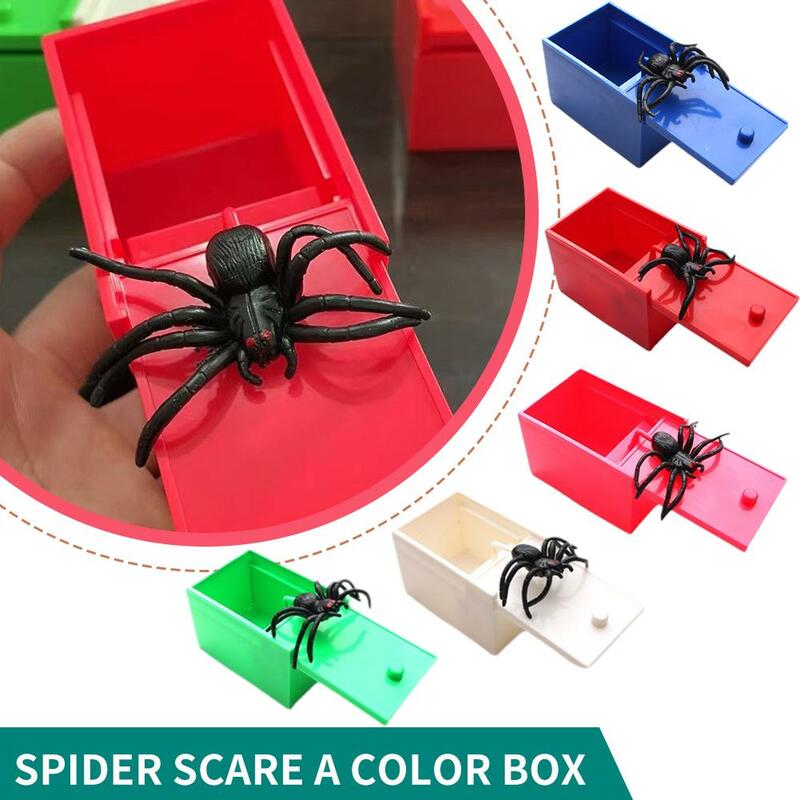 고무 거미 스푸프 컬러 박스, 할로윈 스푸프, 창의적인 까다로운 엄지 장난감, 거미 어린이 가정 사무실 재미있는 장난감, 무서운 선물 색상