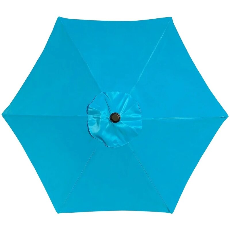 Guarda-chuva do pátio com manivela, Aqua, 7.5ft