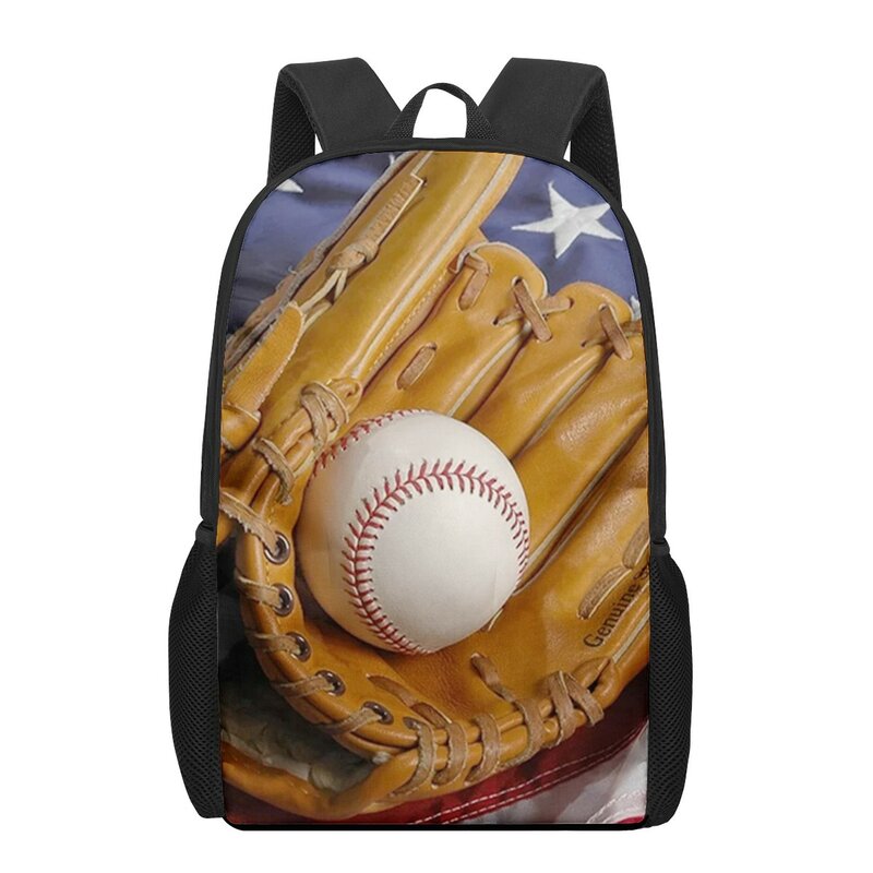 Mochila escolar de beisebol para meninos e meninas, mochila para crianças adolescentes, mochila de ombro casual, mochila de grande capacidade