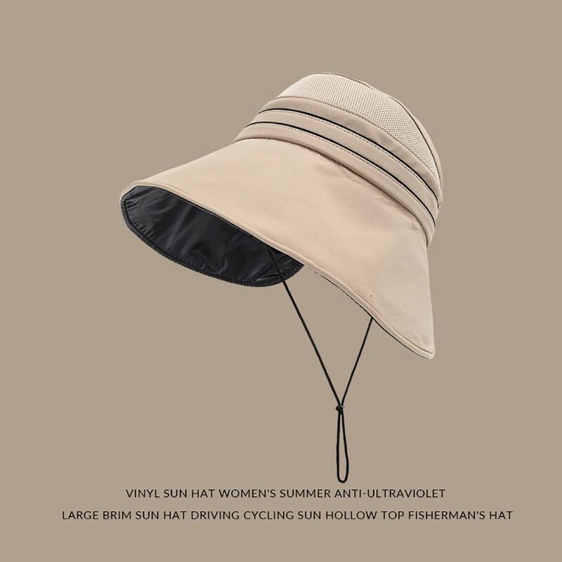 قبعة دلو مضادة للشعاب بحافة كبيرة ، قبعة صياد قابلة للطي ، إكسسوارات شمسية محمولة