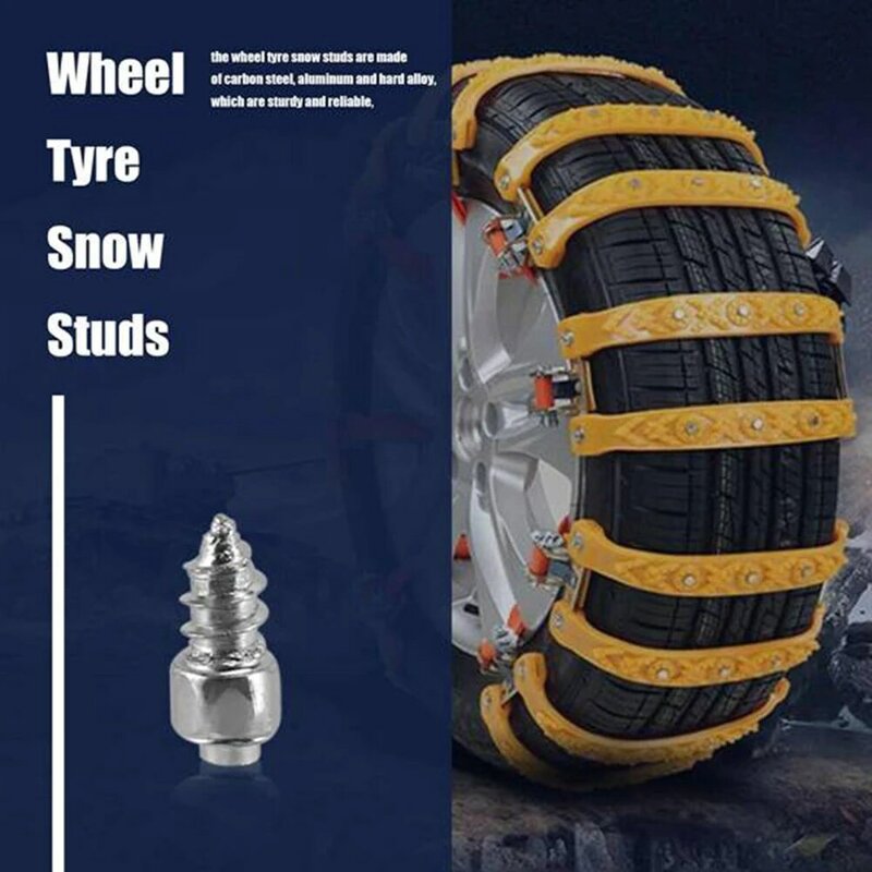 200PCS 9mm Tire Studs Carbide Screw Spikes Anti-Slip Anti-Ice for Car/SUV/ATV/UTV with Installation Tool Car Tire
