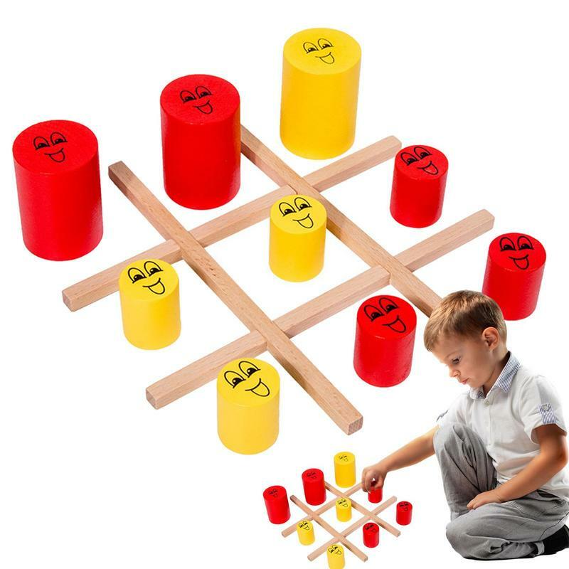 Gioco XO in legno gioco da tavolo in legno tavolo XO gioco Set giocattoli educativi multifunzionali da tavolo per regali di pasqua regali di compleanno