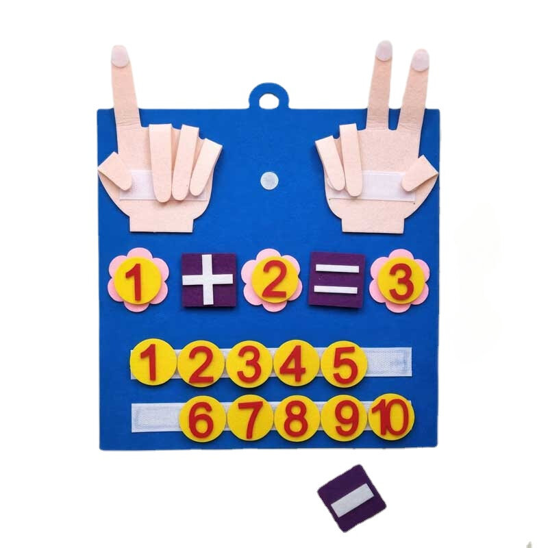 Mainan Anak Montessori Mainan Jari Angka Matematika Anak-anak Menghitung Pembelajaran Awal untuk Balita Mengembangkan Kecerdasan 30*30Cm