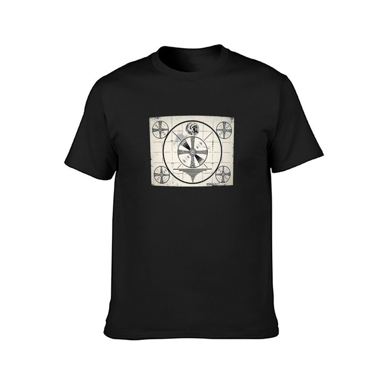 Camiseta Retro con patrón de prueba de monoscopio de TV para hombres, nueva edición, animal prinfor boys, camisetas lisas sublime