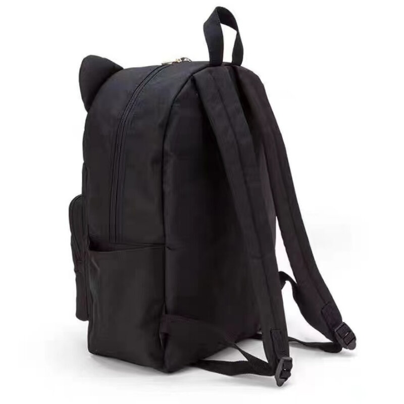 Sanriohello kittybackpack น่ารักอนิเมะกระเป๋านักเรียนปักสีดำความจุขนาดใหญ่กระเป๋านักเรียนแฟชั่นฮาราจูกุของขวัญสำหรับผู้หญิง