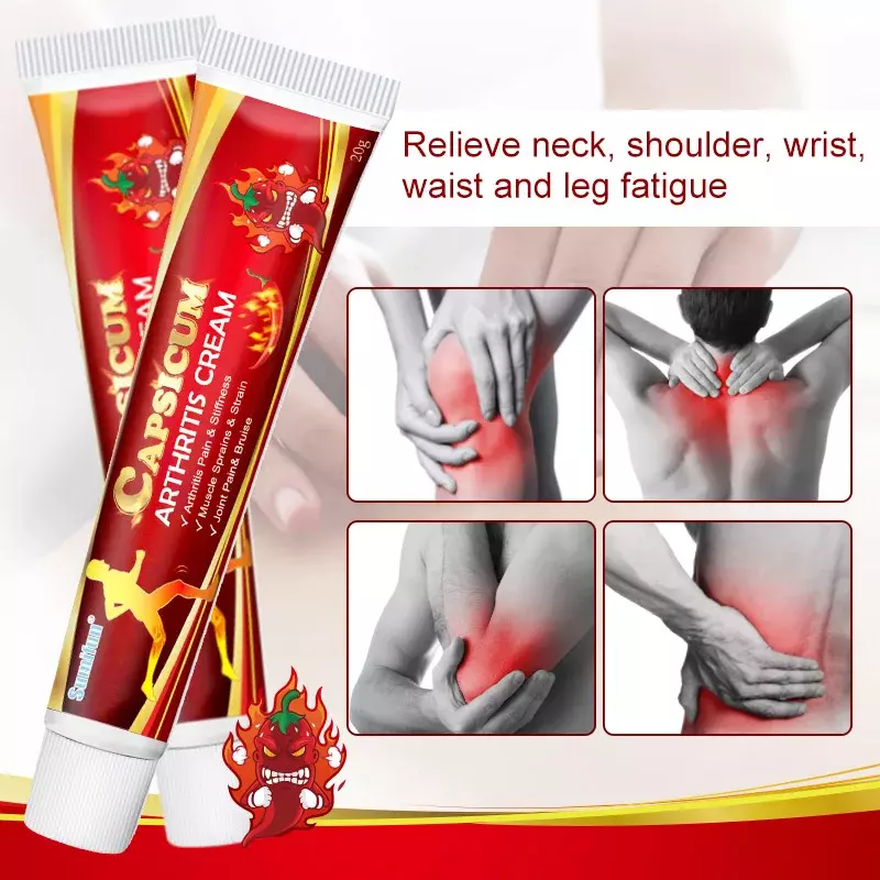 4 Stuks Capsicum Artritis Crème Voor Reumatoïde Artritis Gezamenlijke Knie Pijnverlichting Chinese Geneeskunde Zalf Hete Peper Crème
