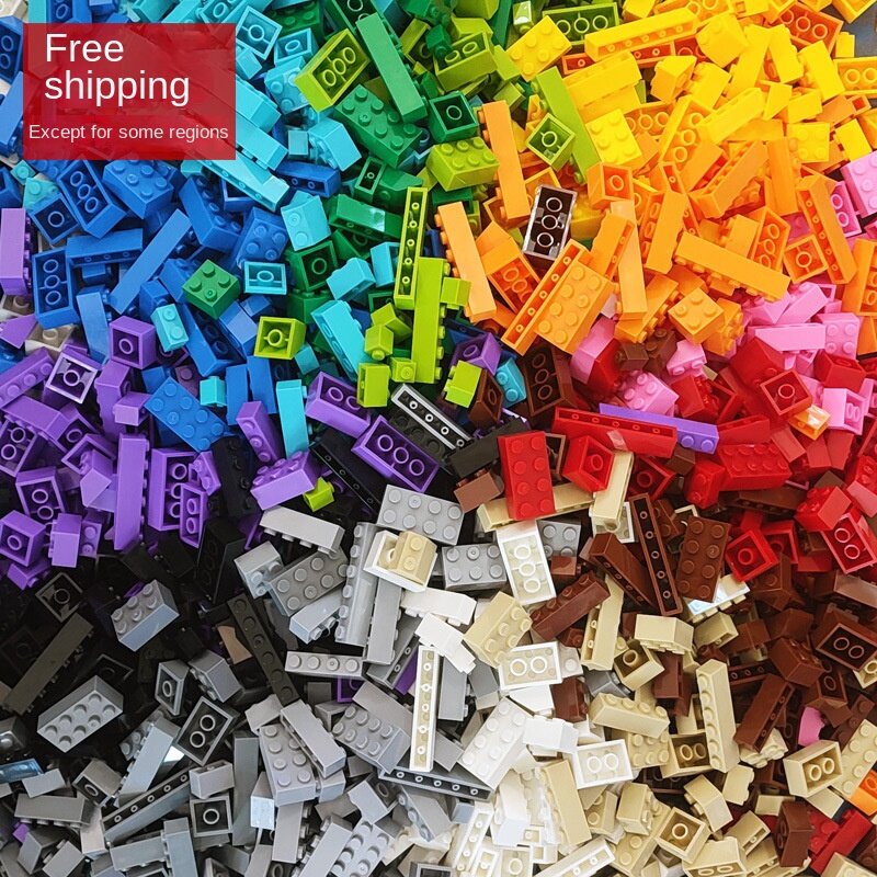 120 buah blok bangunan Lot jumlah besar dikemas dengan warna mainan pelat blok batu bata partikel kecil Lego kompatibel secara massal