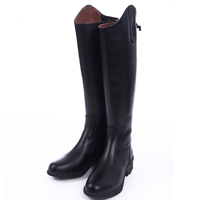 Long Tube Cowhide Botas Equestres, Knight Riding Boots, Equipamento Obstáculo