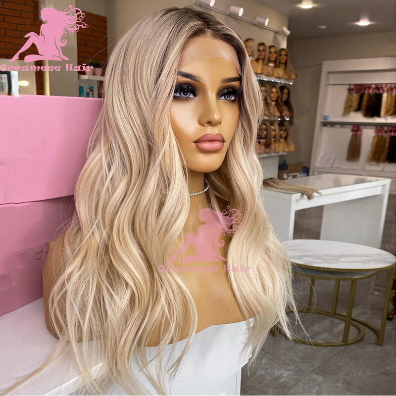 Highlight Wig Human Hair Glueless 13x6 Lace Frontal Wig Dark Brown Ash Blonde Full Lace Wigs Transparent Lace Brazilian Prepluck