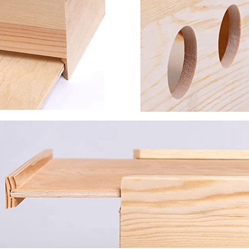 Wood Style Cable Organizer Box, Wire Organizer Home And Office Cable Organizer For TV, Computer Hide And Power Strip