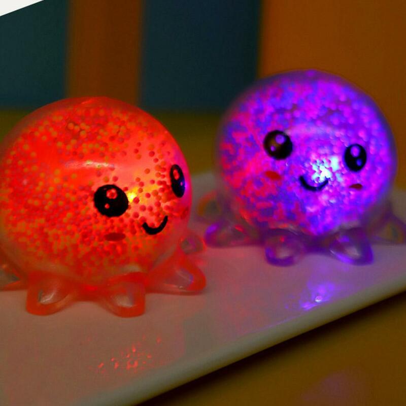 1PC Glowing Light Octopus Ball Squeeze Toys Anti Stress Fidget Toy For Kids Adult Stress Relief Funny Decompression Toy Gifts