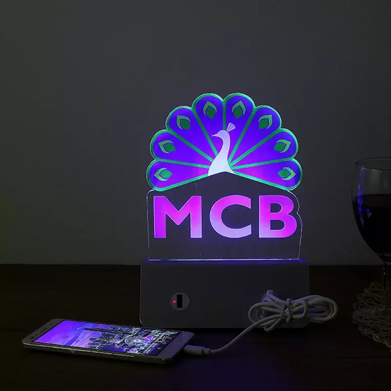 Kunden spezifische LED-Nachtlicht 3d Nachtlichter Acryl Plakat wand Milch tee Kaffee geschäft Restaurant Bar Glühen Menü Marke Tisch lampe USB