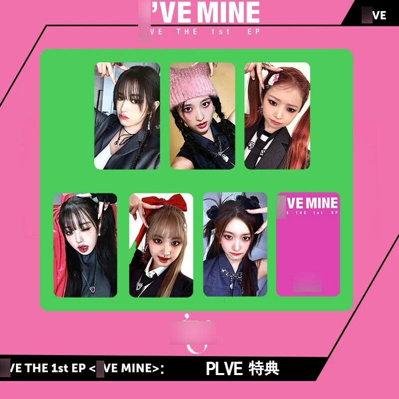 Novo álbum pequeno cartão LOMO, 6pcs, KPOP IVE, Onze Girl Group, Wonyoung Óculos, Round LIZ, Rei, Leeseo, Yuji cartão da foto, cartão postal