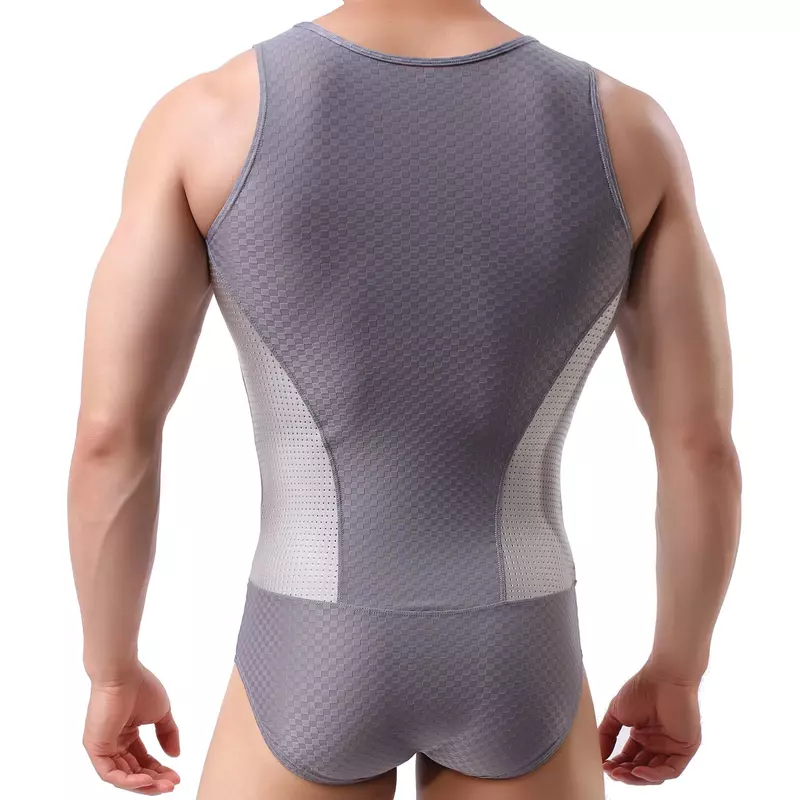 FYXLJJ-Collant sexy para homens, bodysuits de musculação, camiseta apertada, calças justas shaper, singlet wrestling, moda praia