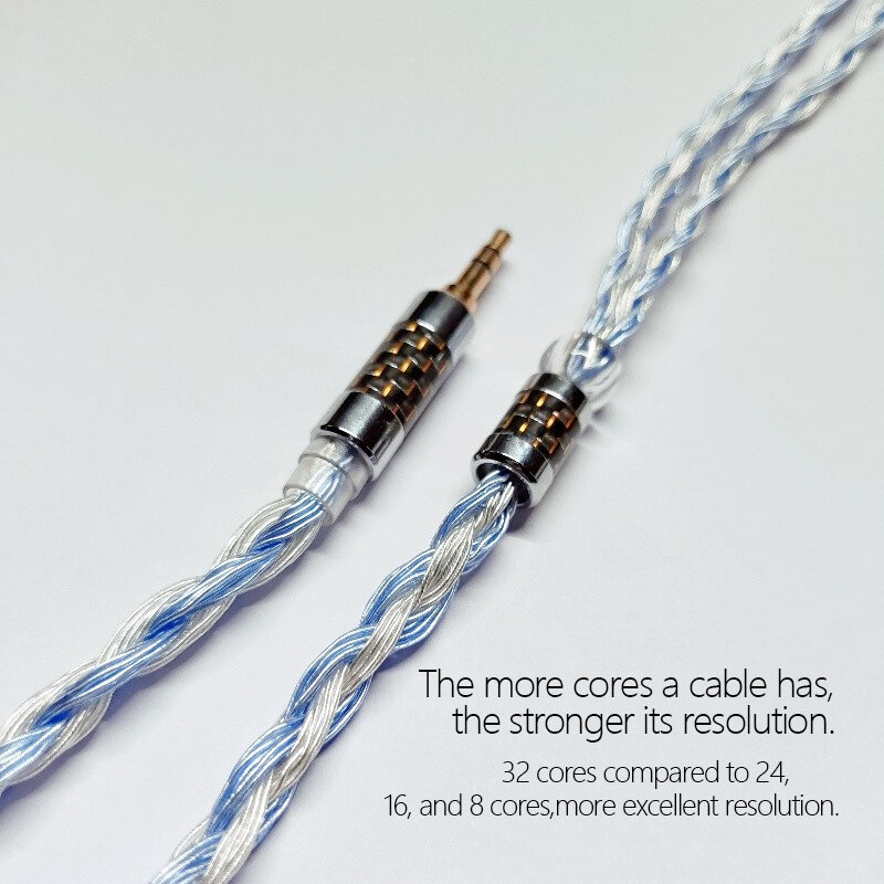 Cable ie100 pro ie400pro ie500pro, 32 núcleos, 4,4 balance, 2,5mm, 3,5 OCC, actualización chapada en plata para auriculares Sennheiser