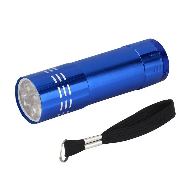 Lampe de poche ultraviolette à 9 LED, torche noire violette, AAA, mini lampe UV portable en aluminium, produit unique du Nouvel An