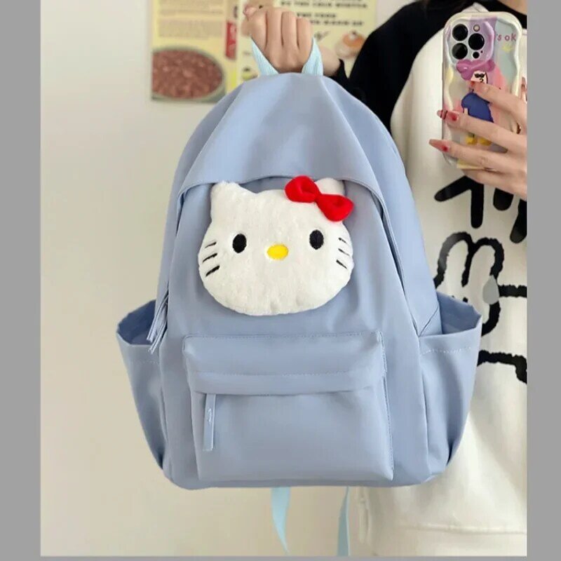 Sanrio-mochila escolar de Hello Kitty para estudiantes, mochila informal de dibujos animados, ligera y de gran capacidad, bonita, nueva