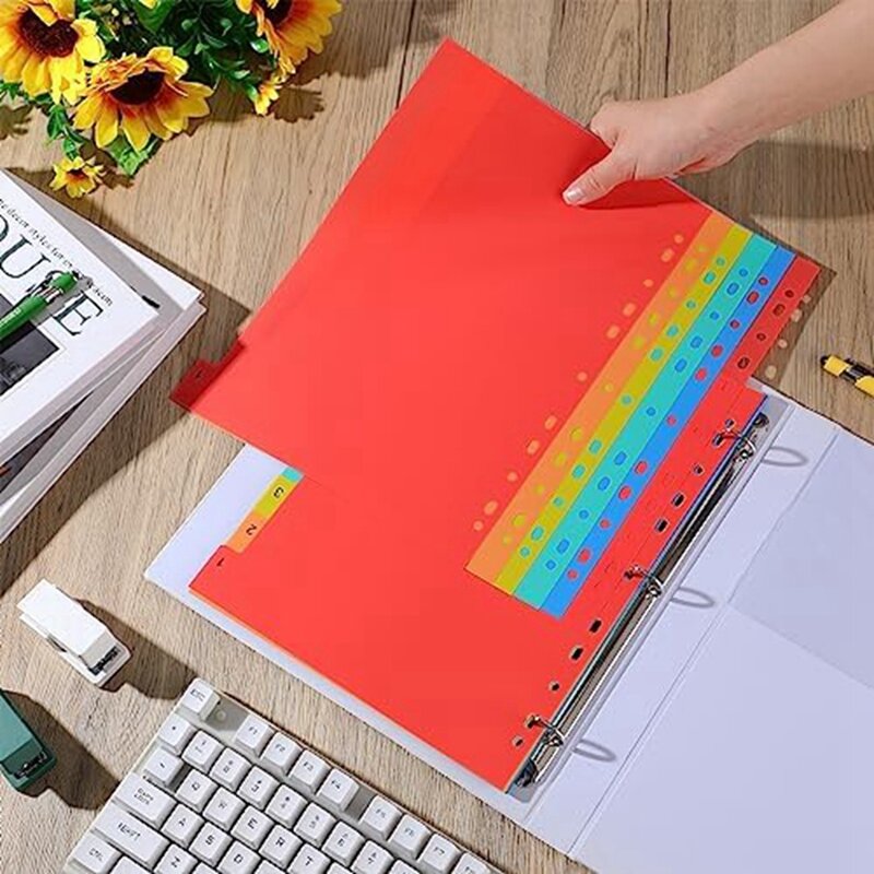 12 Piece 3 Ring Binders Cute Binder Index Dividers Plastic As Shown With Multicolor Tabs For Office
