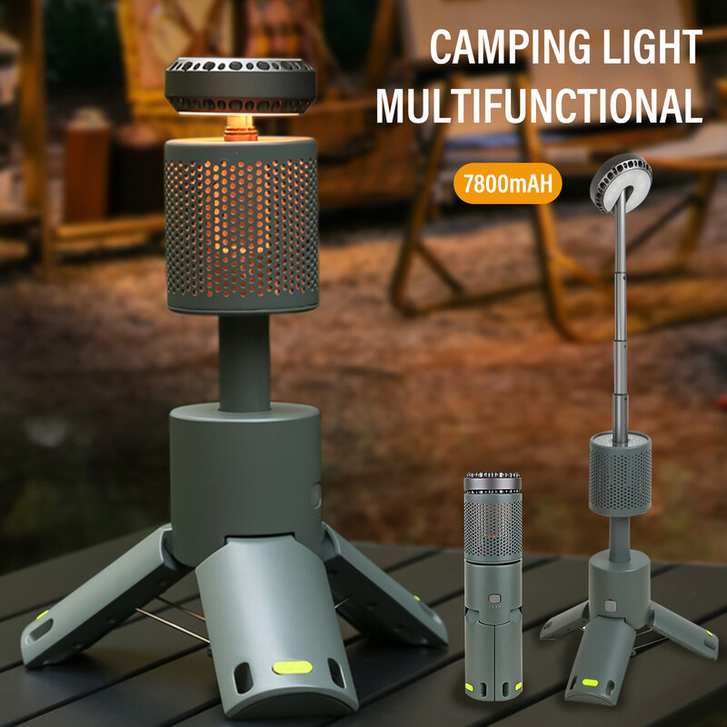 Recarregável LED Outdoor Camping lanterna, UBS recarregável, temperatura de cor ajustável, lanterna portátil, IP65 impermeável, Retractab
