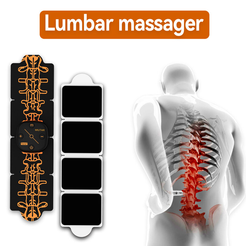 Десятки единиц для облегчения боли в спине и восстановления, беспроводной, носимый мышечный Стимулятор, гелевые подушечки в комплекте