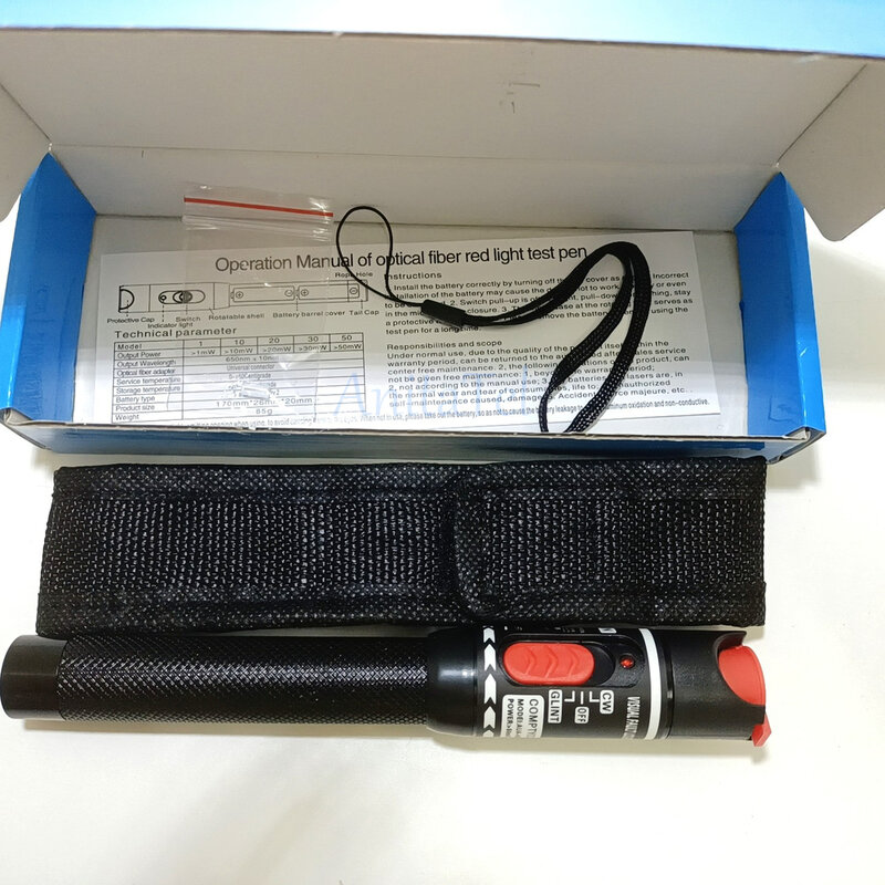 Fibra Óptica Cable Tester Pen, Visual Fault Locator, VFL FTTH, Red Light Pen Tipo, 50MW