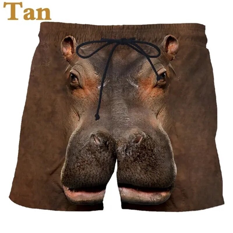 กางเกงขาสั้นลำลองฤดูร้อนลายสัตว์สำหรับผู้ชายกางเกงขาสั้นเดินชายหาดพิมพ์ลาย3D กางเกงขาสั้นแนวสตรีทเคสมือถือน่ารัก