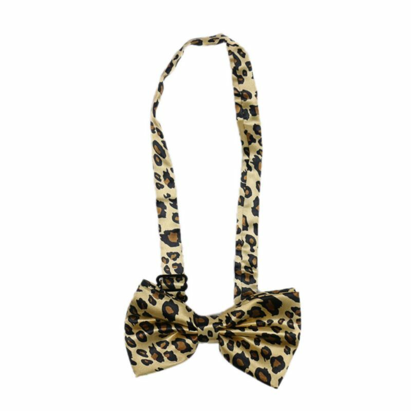Conjunto pajarita con tirantes para hombre y mujer, 2,5 ancho, estampado leopardo Animal, ajustable, 3 clips en Y,