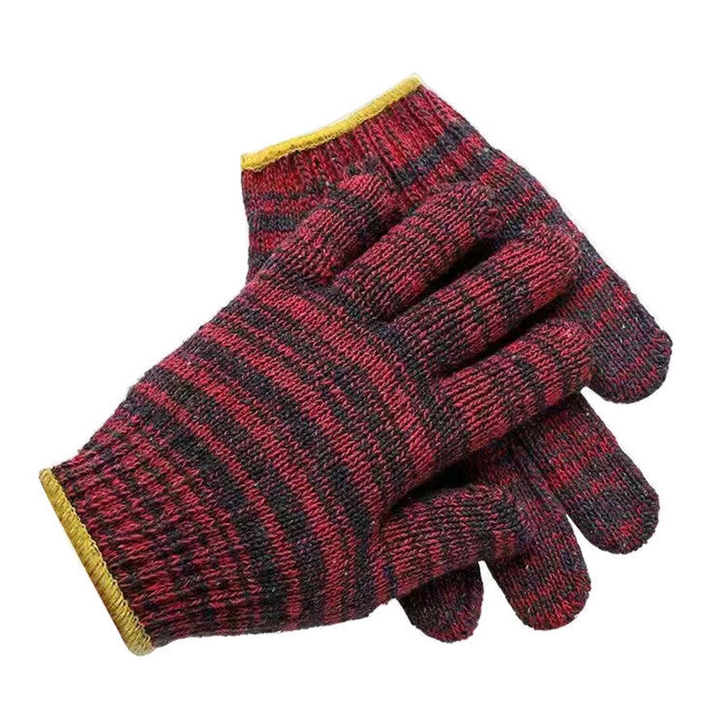 12 Pairs Cotton Yarn Labor Protection Gloves Wholesale Thickened Wear-resistant Work Machine Repair Site Protective Gloves