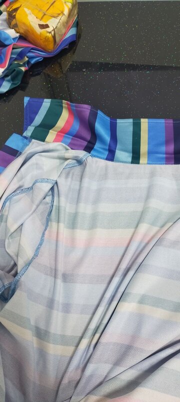 Conjunto de dos piezas con estampado de rayas coloridas para mujer, camisas de manga larga, Tops + Pantalones de pierna ancha de cintura alta, ropa de calle informal