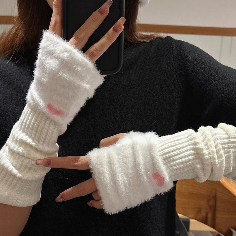Winter Warm Knitted Gloves Daily Touch Screen Wristband Arm Warmer Long Sleeve Cycling Driving