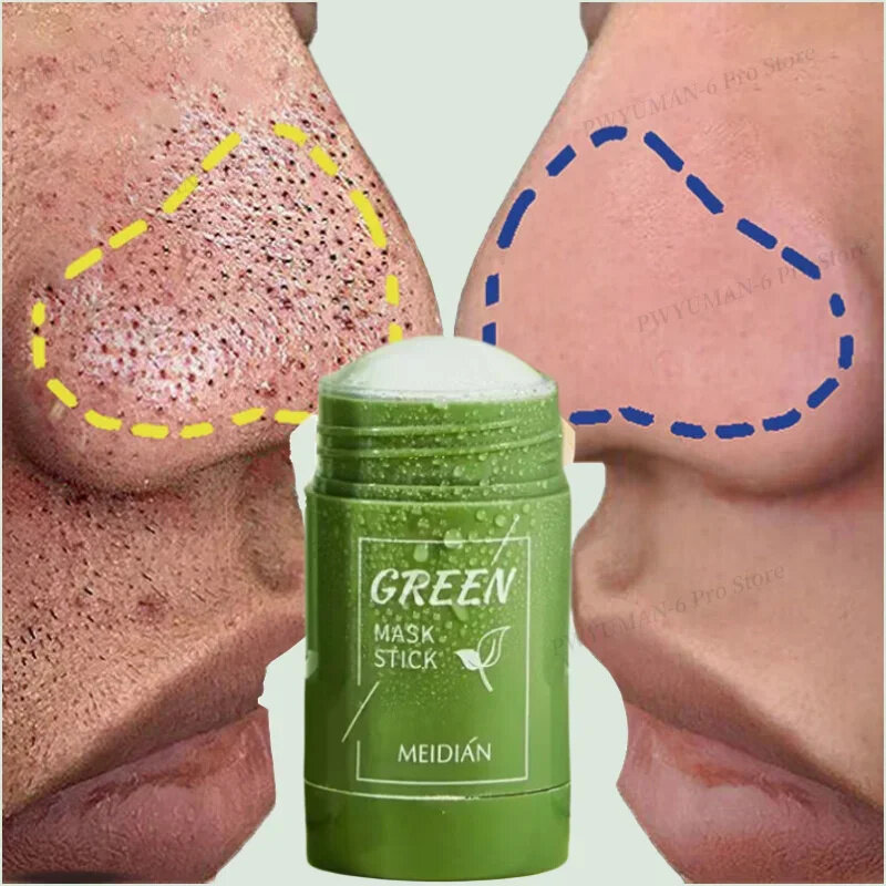 Usuń zaskórniki oryginalna zielona herbata solidna maska oczyszczająca maseczka do twarzy rozwiać trądzik skazy zmniejszające pory koreańskie pielęgnacja skóry 40g
