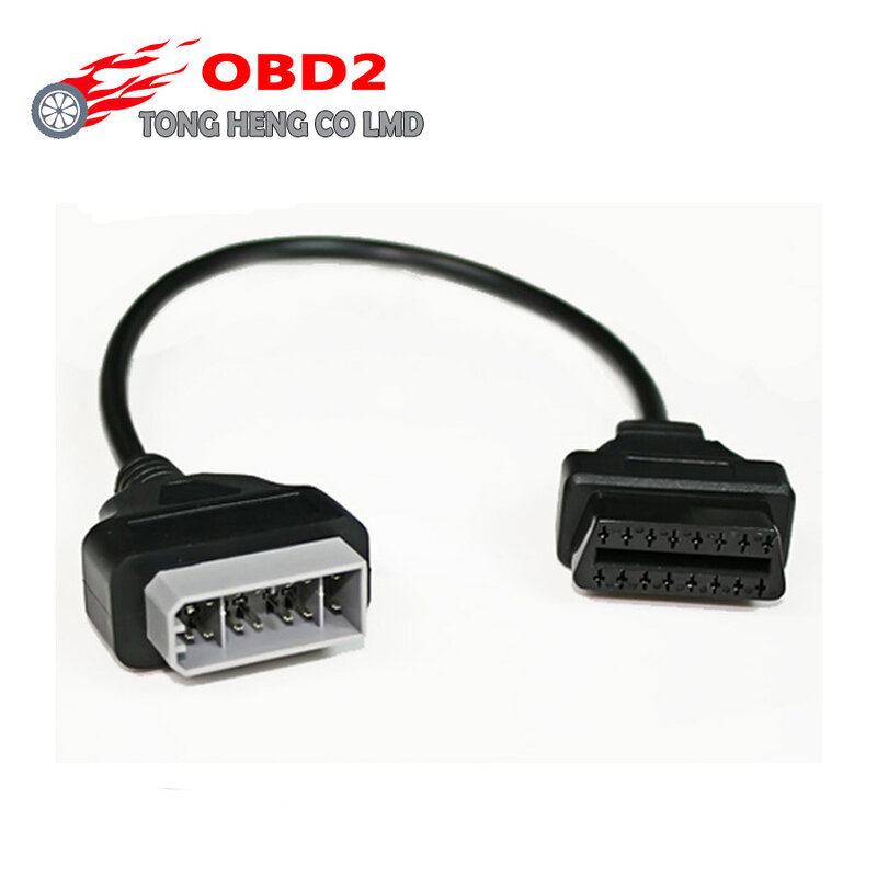 Untuk Nissan 14Pin untuk 16Pin OBD2 diagnostik konektor adaptor antarmuka 14Pin untuk OBD2 16 Pin adaptor bekerja untuk Auto mobil vehoc