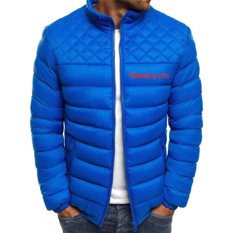CeciImports cushion - men's lightweight cotton jacket, British style zipper and high neck jacket, new brand, spring and autumn