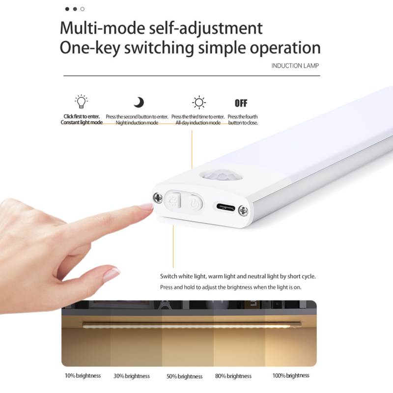 Schlafzimmer Nachtlicht Bewegungs sensor Lichter drahtlose USB unter Schrank Licht für Küchen schrank Schlafzimmer Kleider schrank Innen beleuchtung