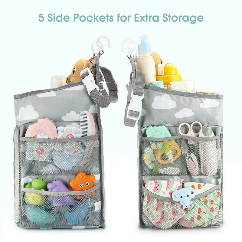 Newborn Bed Nappy Storage Organizer Crib Hanging Storage Bag Caddy Organizer For Baby Essentials Bedding Set Diaper Storage Bag
