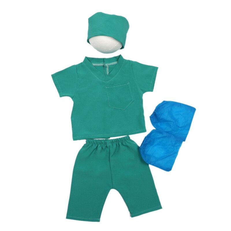 Setelan Fotografi Bayi Topi Dokter & Celana Kaus Set Alat Peraga Fotostudio Kostum Cosplay Universal Hadiah Mandi Bayi Baru Lahir