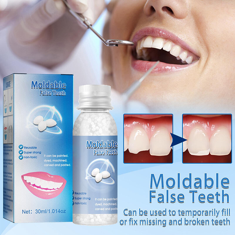 Adhésif pour fausses dents, colle solide, prothèse temporaire, dentition en plastique, gomme, soins dentaires
