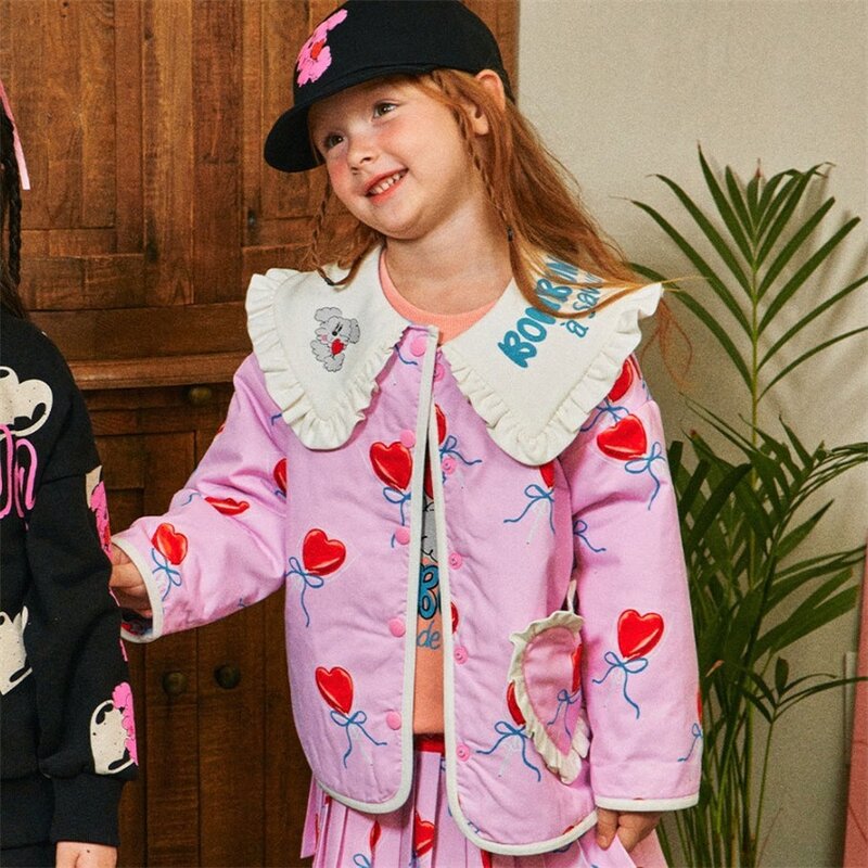 BEBE koreańskie dziewczynki różowa kurtka 2024 nowa wiosna bluzy dziecięce spódnice zestawy dziecięca odzież wierzchnia płaszcz dzieci ubrania dziewczynka