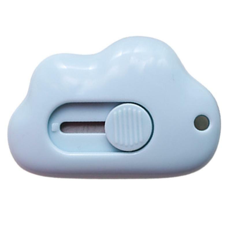 Ouvre-lettre rétractable portable en forme de nuage, mini coupe-boîte utilitaire mignon, découpeuse d'enveloppe en papier avec trou de clé