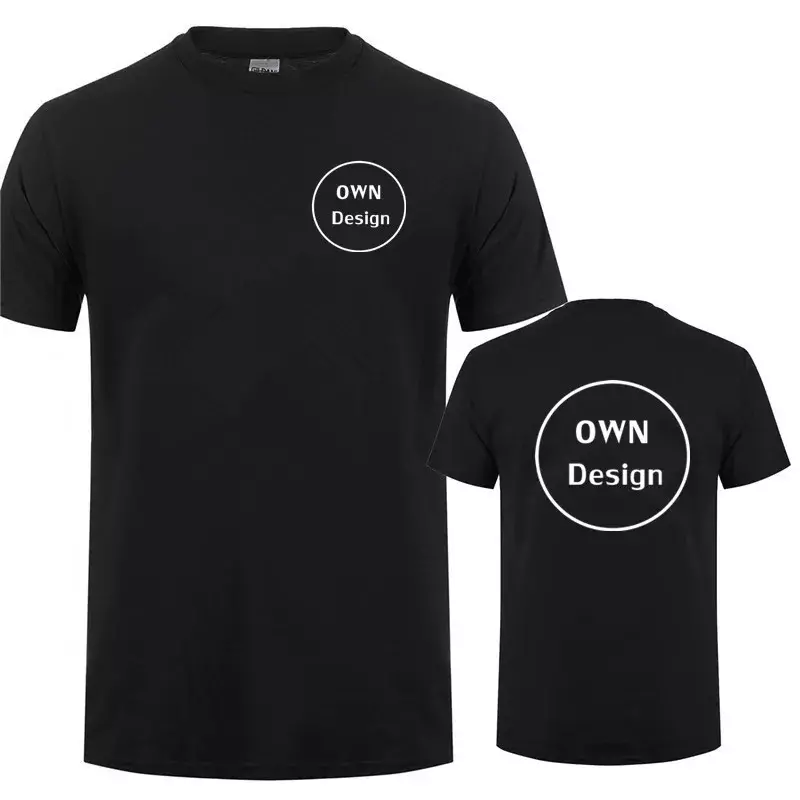 T-shirt de design personalizado masculino com seu próprio logotipo, camisetas casuais, algodão, manga curta, tops legais, personalizado