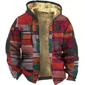 Men's Zipper Coat Long Sleeve Color Block Patchwork Winter Warm Jacket for Men/Women Thick Clothing Parkas Outerwear