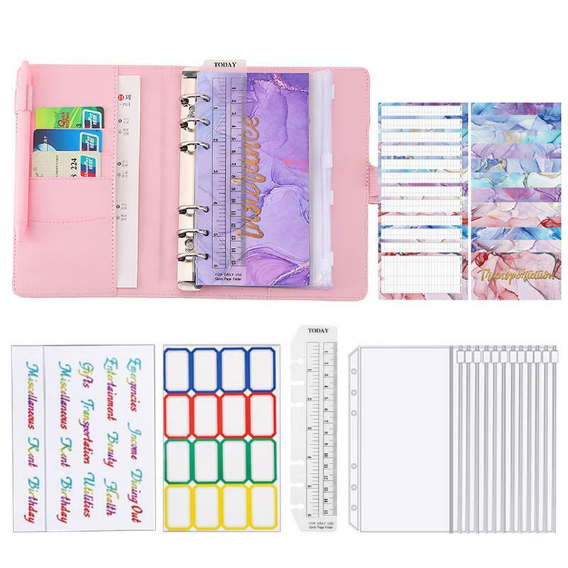 Budget Binder reißfester Binder Hand Ledger Notebook leicht zu tragen pu Kunstleder Notebook Binder