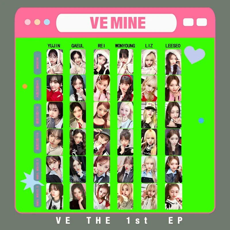 KPOP 6pcs/set IVE New Album I'VE MINE Day Tour MAKESTAR Single LOMO Card YUJIN WONGYONG LIZ Rei Leeseo GAEUL Postcard Photo Card