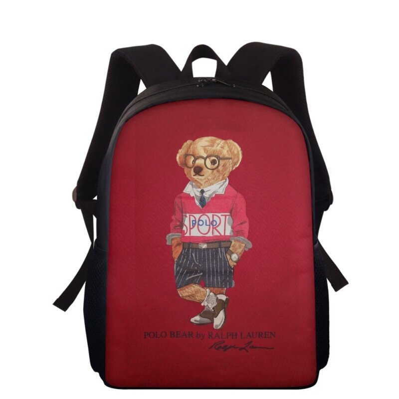 Mini Bear Series Mochila de impressão para crianças, mochila de grande capacidade para meninos e meninas adolescentes, bolsa de estudante escolar, selvagem, mini