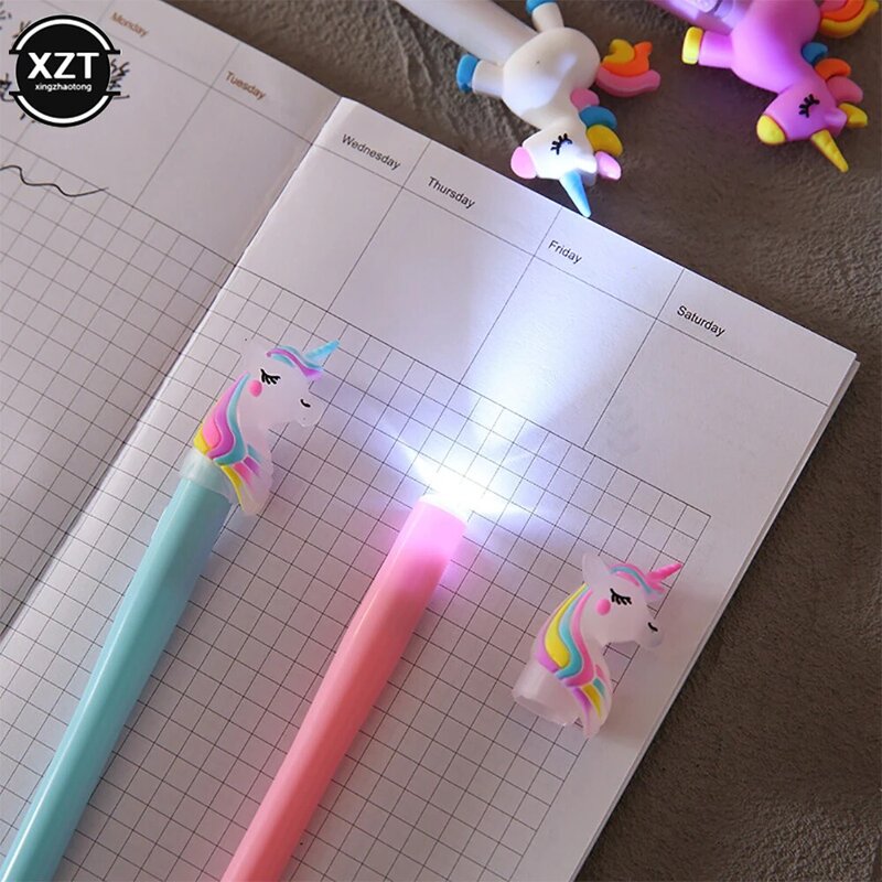 Stylo gel avec lumière LED pour filles, stylo à encre gel, stylo Shoous, école, école, école, école, école, apprentissage, mignon, kawai, 4 pièces