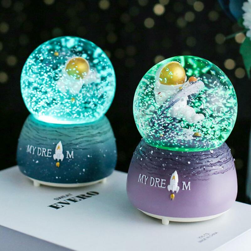 Bola de cristal de astronauta espacial para niños, artesanía brillante, buen sellado