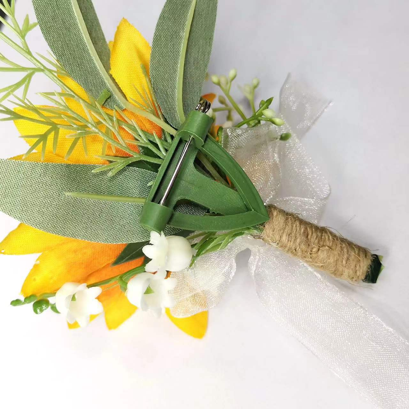 BAIFUMINdean-Fleurs Artificielles de Tournesol pour Demoiselle d'Honneur, Corsage de Poignet, Boutonnière de Mariage, Zones Me